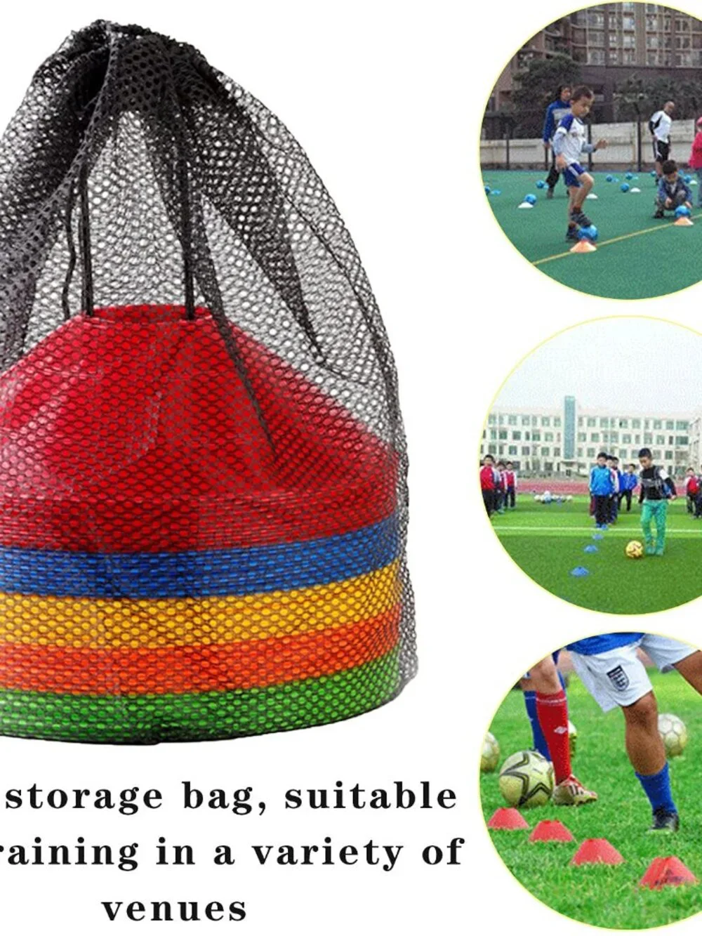 60/30 Pack Soccer Training Cones - Agility Cones with Carry Bag, Sturdy Disc Con